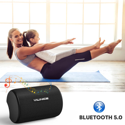 VILINICE Bluetooth Portable Speaker, IPX7 Waterproof, Bluetooth 5.0, 12H Playtime,Black