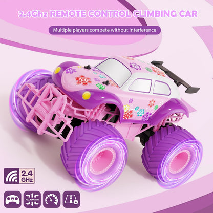 Pink Remote Control Car for Girls - All Terrain RC Truck with Rechargeable Battery, 6.5+ MPH, Toy Vehicle for Kids Age 5+