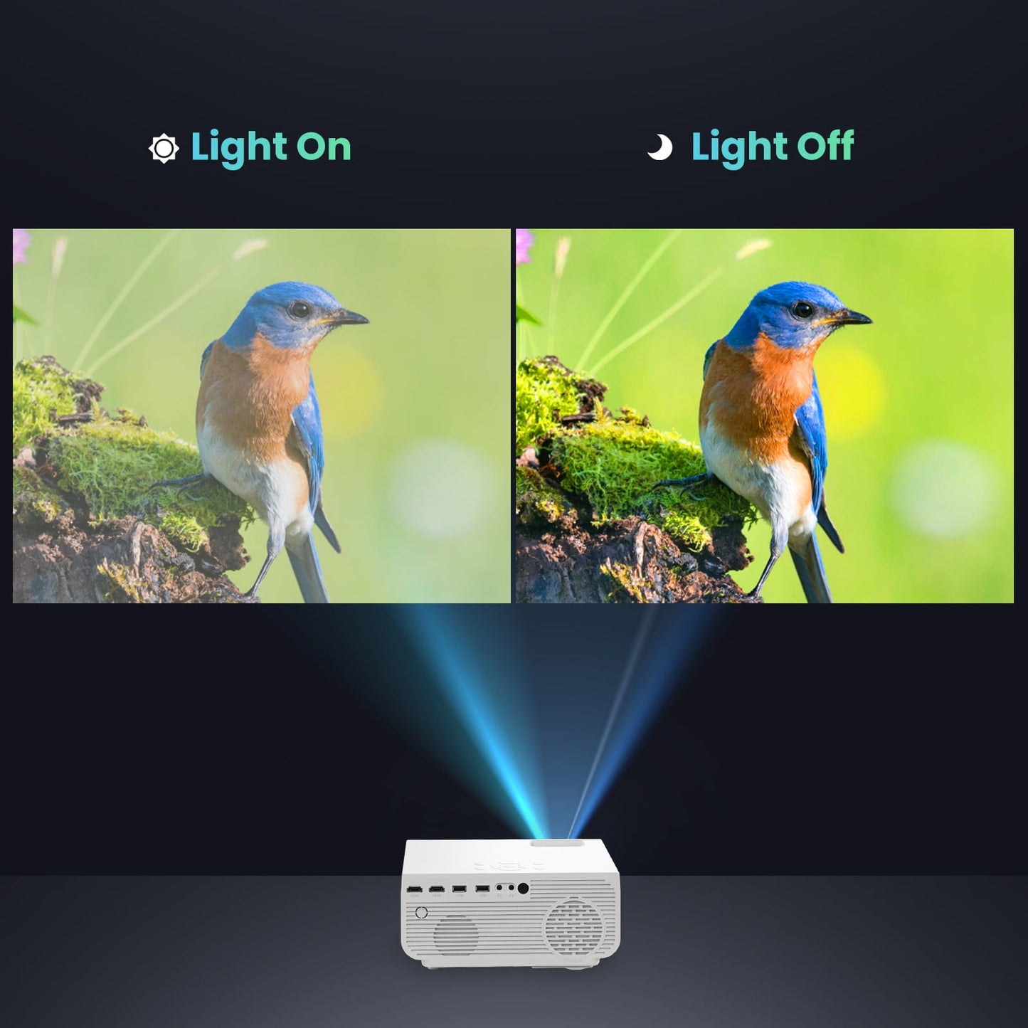 Groview 5G/2.4G WiFi Bluetooth Projector, 12000 Lux Native 1080P Support 4K, Outdoor Movie Projector Compatible with iOS/Android, 100" Screen Included