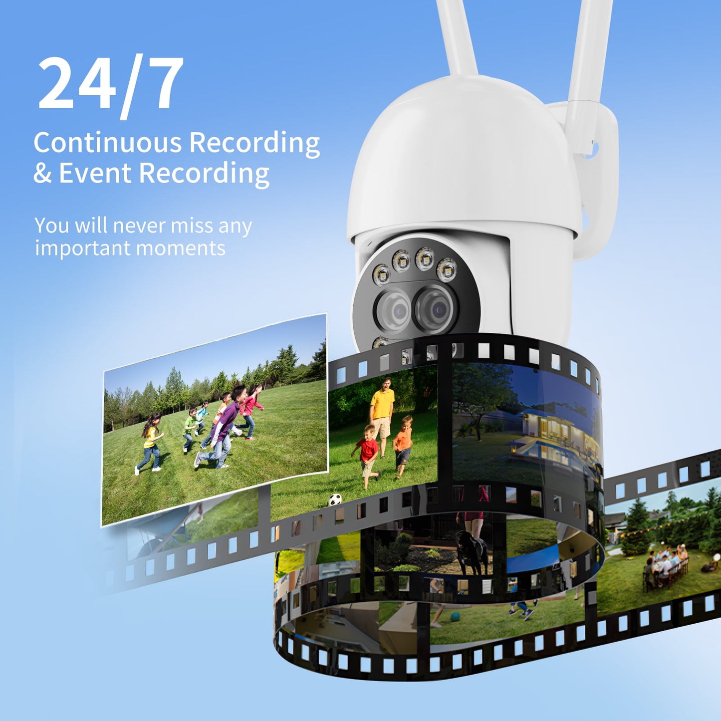 TOPVISION 4MP Outdoor Security Cameras with Dual Lens, Full Color Night Vision, IP66 Waterproof, 1