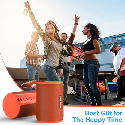 VILINICE Bluetooth Speaker Portable, IPX7 Waterproof Wireless Outdoor Speaker, TWS Pairing, 12H Playtime, Orange