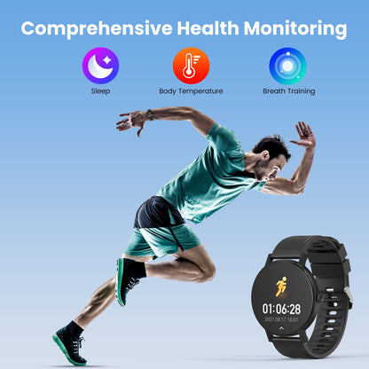 VILINICE Smart Watch, 1.43" Touch Screen Smartwatch for Women Men, IP68 Waterproof Fitness Tracker Bluetooth 5.3, Compatible with Android & iOS, Black