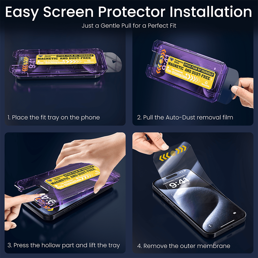 (2 Pack) TOPVISION Screen Protector for iPhone 16, HD Tempered Glass Easy Installation Bubble Free