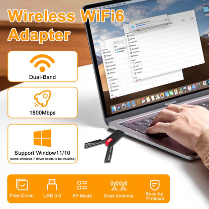 VILINICE AX1800 Dual-Band USB Wi-Fi Adapter