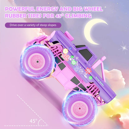 Remote Control Car for Girls, Pink RC Cars All Terrain Off-Road Rc Trucks with Rechargeable Battery, Gift Toys for Girls Kids Boys