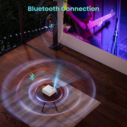 Groview 5G/2.4G WiFi Bluetooth Projector, 12000 Lux Native 1080P Support 4K, Outdoor Movie Projector Compatible with iOS/Android, 100" Screen Included