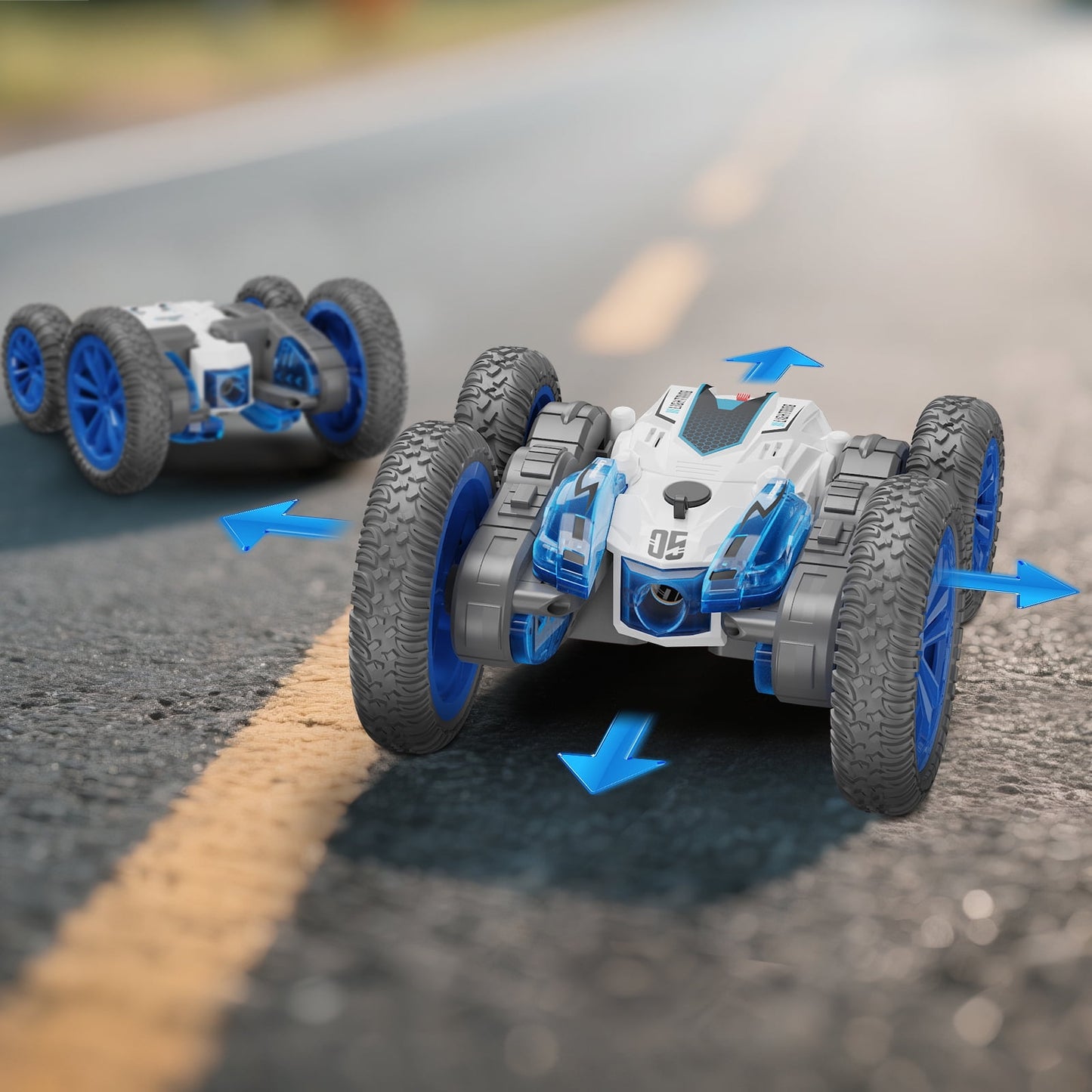 Remote Control Cars, RC Car Stunt with LED Lights, 360° Double-Sided RC Car, Indoor/Outdoor Rechargeable Electric Toy Cars