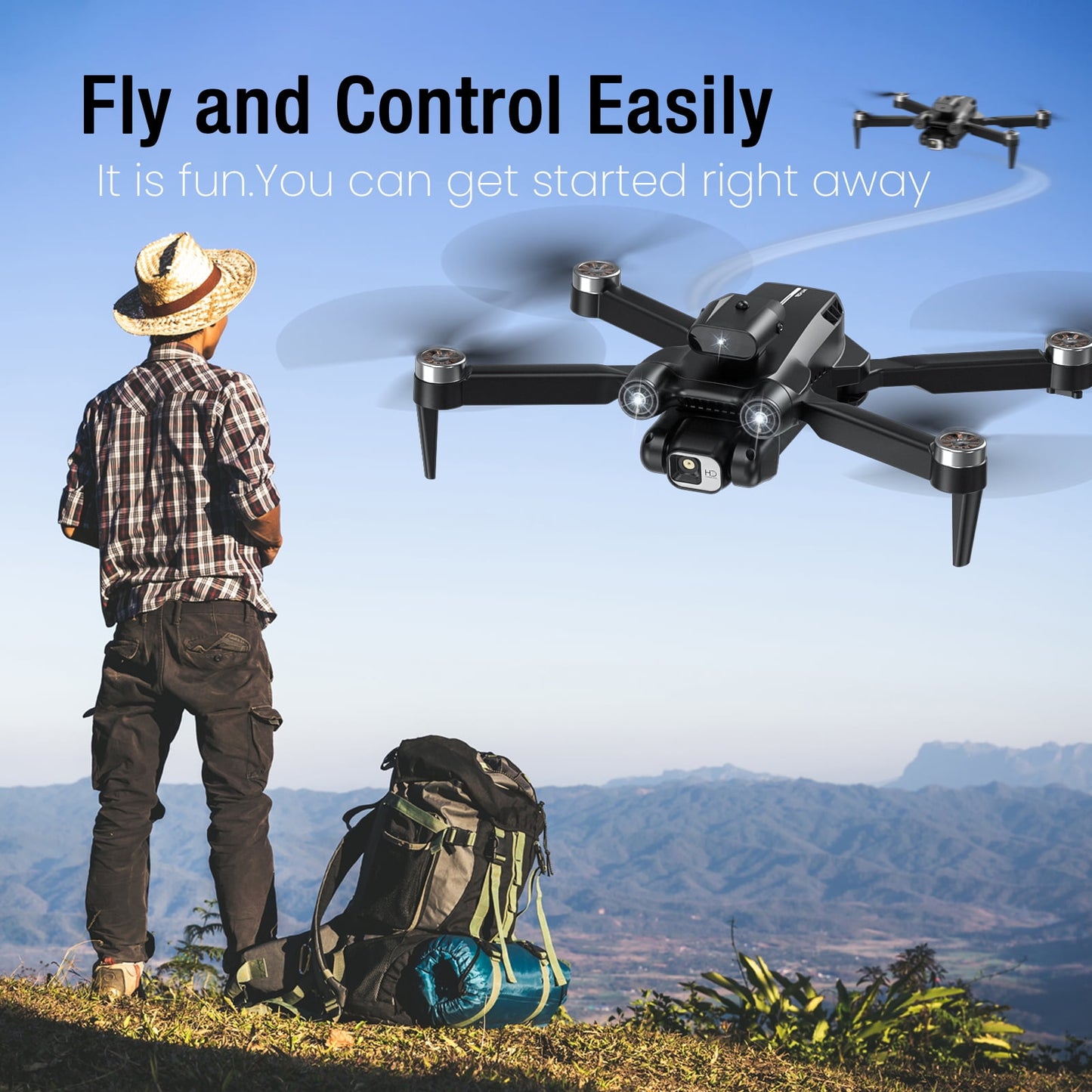 VILINICE 8" Drone with Camera - LH-X77PRO 1080P HD 4K Camera , RC Quadcopter, Drone for Adults and Beginners
