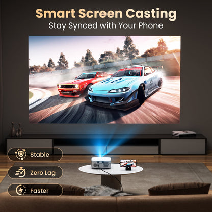 TOPVISION Bluetooth Projector,Auto Focus,two-way Bluetooth, 7500 Lumens,1 Pack,White