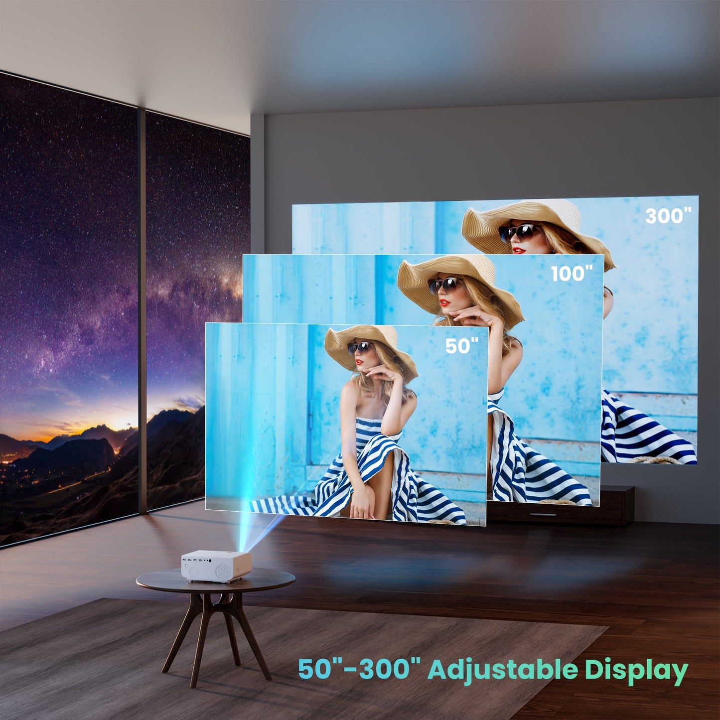 Groview 5G/2.4G WiFi Bluetooth Projector, 12000 Lux Native 1080P Support 4K, Outdoor Movie Projector Compatible with iOS/Android, 100" Screen Included