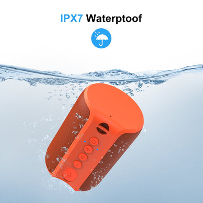 VILINICE Bluetooth Speaker Portable, IPX7 Waterproof Wireless Outdoor Speaker, TWS Pairing, 12H Playtime, Orange