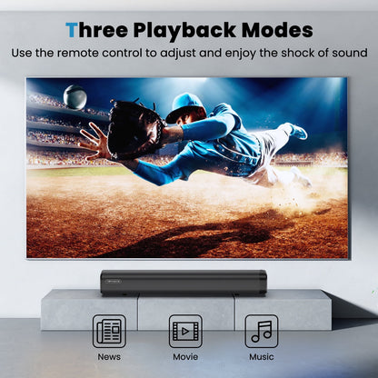 TOPVISION 80W Sound Bar for TV, 2.1Ch Sound bar with subwoofer, Wireless 5.3 Bluetooth Surround Sound System, Home Theater Audio with HDMI/Optical/AUX, SL02