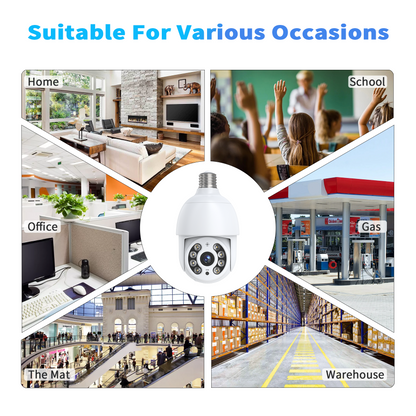 TOPVISION 2K Security Camera, 4 MP Outdoor Surveillance Camera with Bulb Base, Full Color Night Vision, White, 1