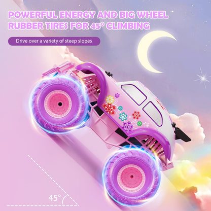 Pink Remote Control Car for Girls - All Terrain RC Truck with Rechargeable Battery, 6.5+ MPH, Toy Vehicle for Kids Age 5+
