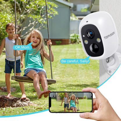 TOPVISION D30 2K Wireless Outdoor Surveillance Camera, 2 Channels, 3 MP, with Accessories