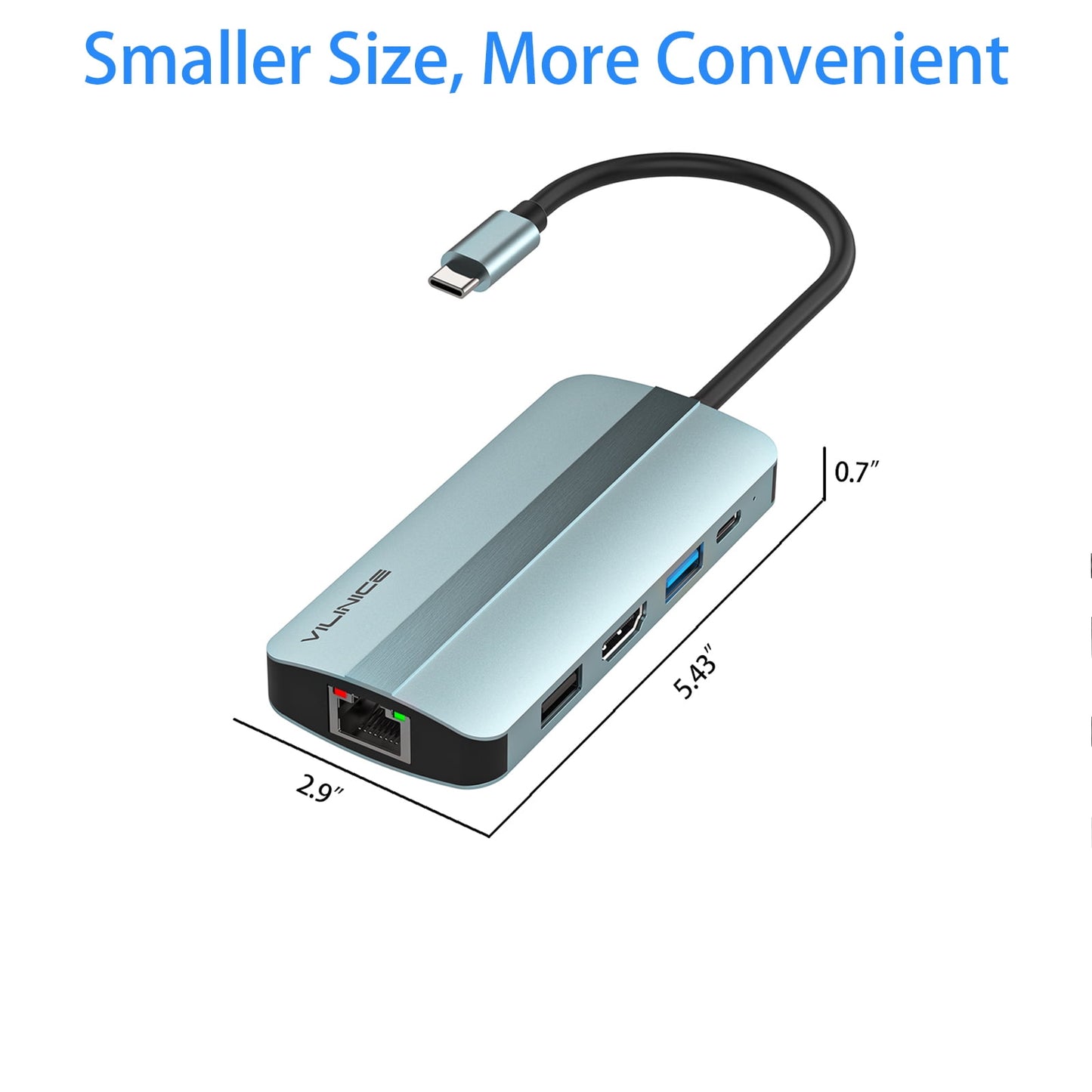 VILINICE USB-C Dual Display 9in1 Laptop Docking Station ,Aircraft-grade aluminum