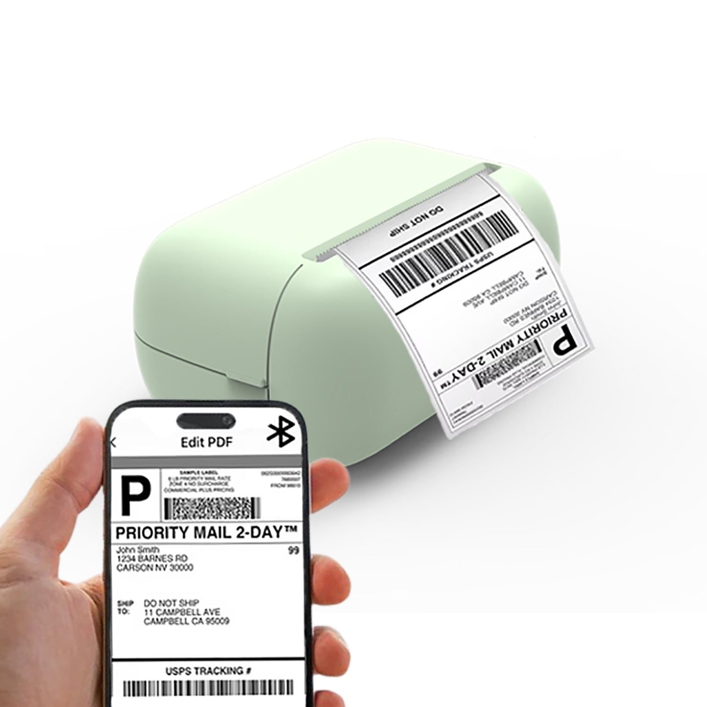 TOPVISION F2 Label Printerr,2 inches Barcode Label Maker Wireless Thermal Sticker Printer