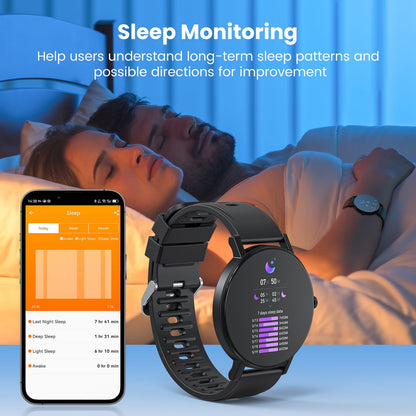 VILINICE Smart Watch, 1.43" Touch Screen Smartwatch for Women Men, IP68 Waterproof Fitness Tracker Bluetooth 5.3, Compatible with Android & iOS, Black