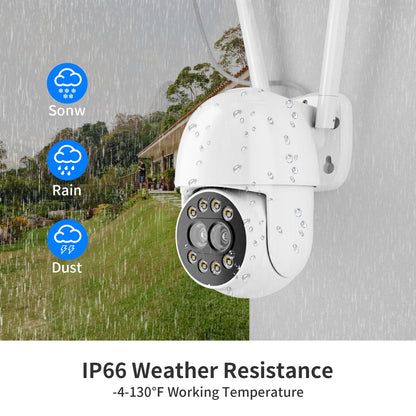 TOPVISION 4MP Outdoor Security Cameras with Dual Lens, Full Color Night Vision, IP66 Waterproof, 1