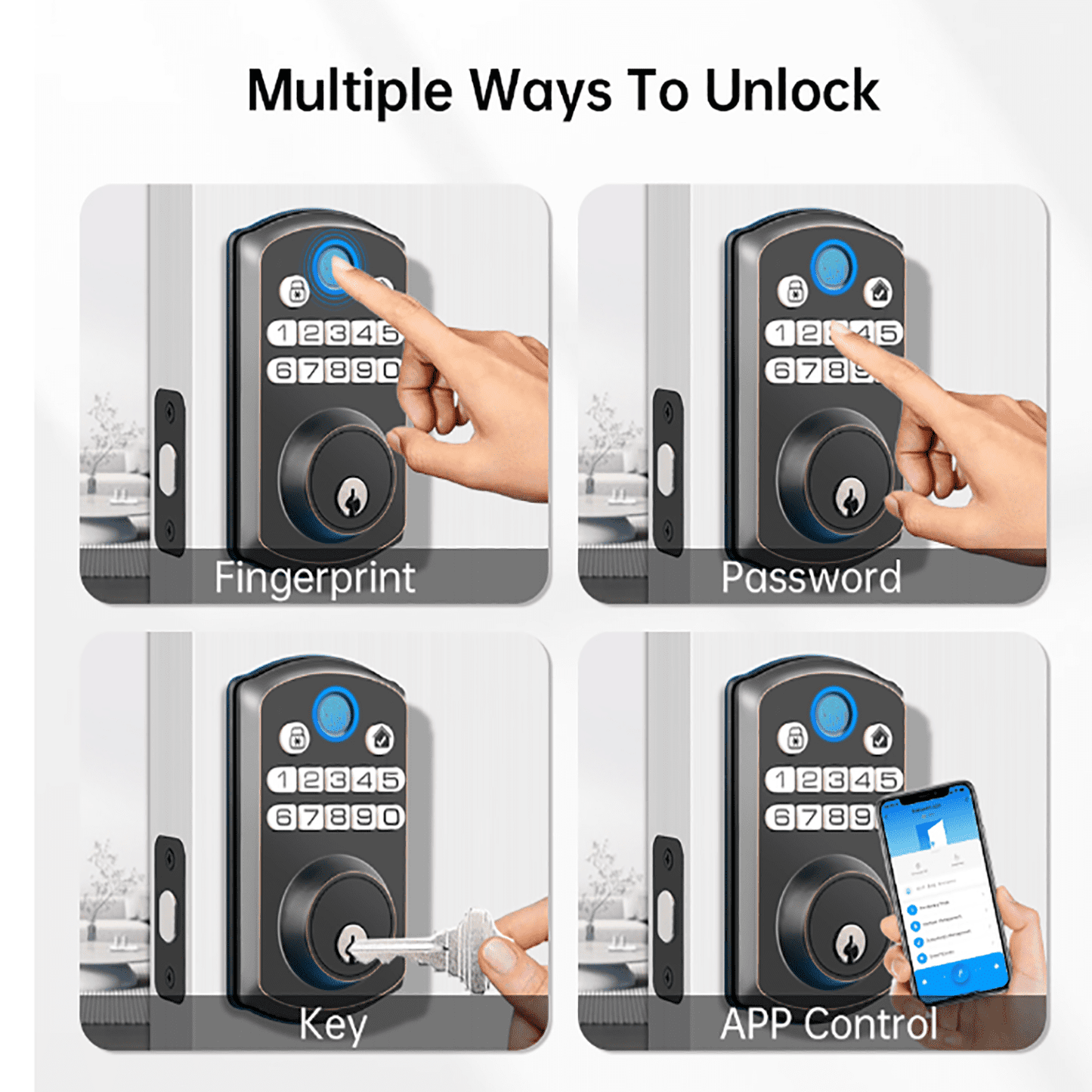 Topvision Keyless Entry Door Lock, Tuya App Control, Easy Installation, Door Locks, 1 Piece