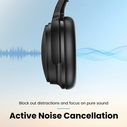 VILINICE Noise Cancelling Headphones, Wireless Bluetooth Over Ear Headphones with Microphone, Black, Q8
