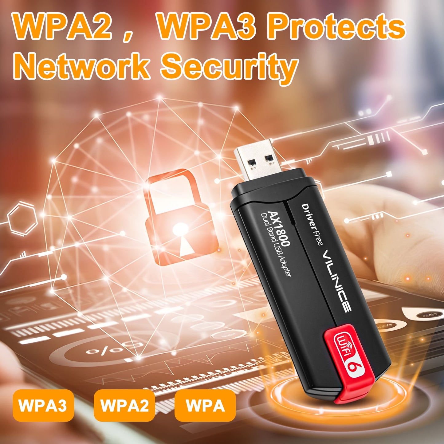 VILINICE AX1800 Dual-Band USB Wi-Fi Adapter