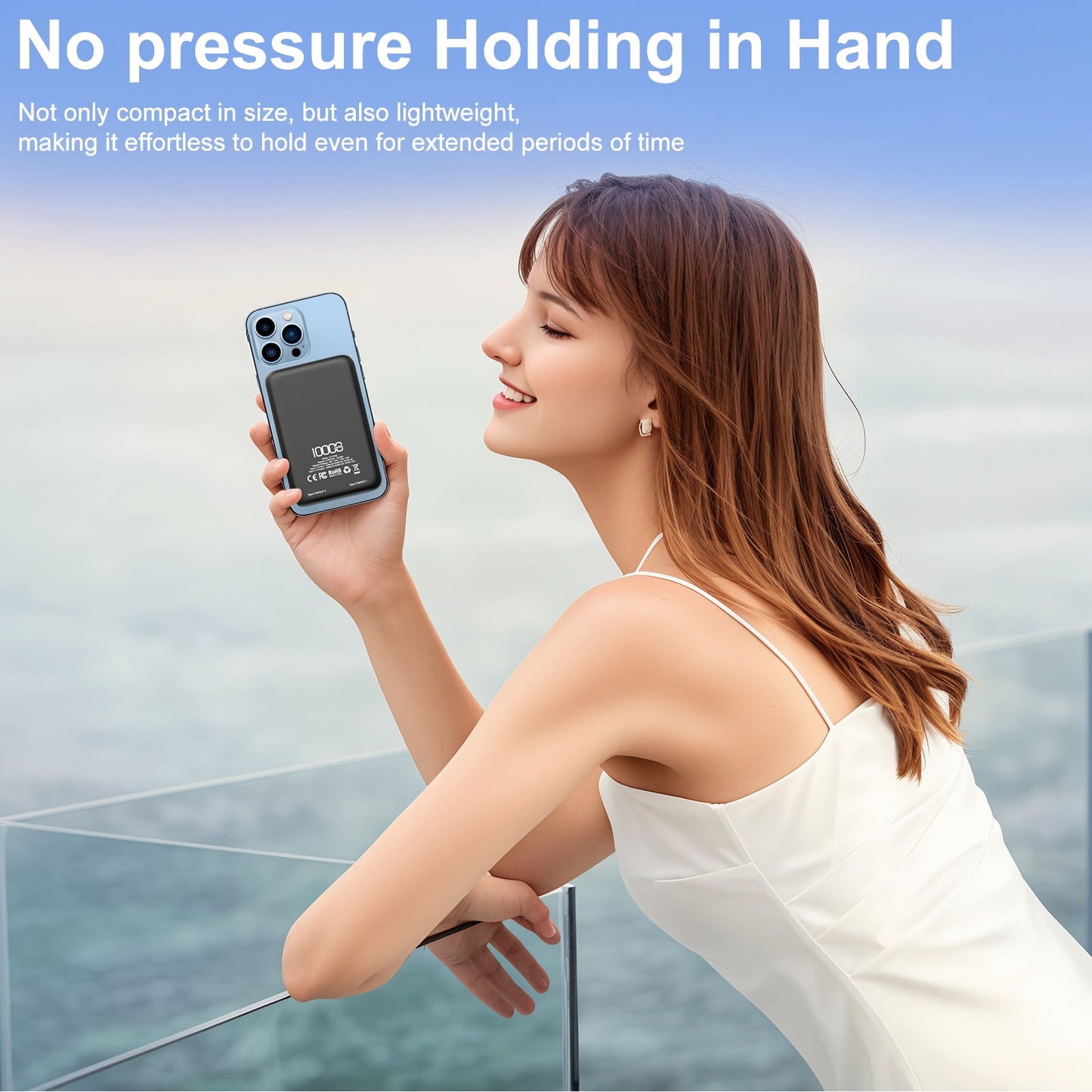 VILINICE 10000mAh Magnetic Portable Charger, Wireless Power Bank with 20W PD Fast Charging, Mini Battery Pack Compatible with iPhone 16/15/14/13