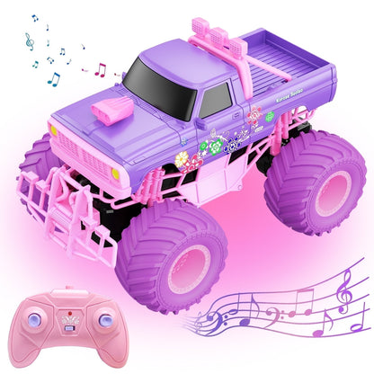 Remote Control Car for Girls, Pink RC Cars All Terrain Off-Road Rc Trucks with Rechargeable Battery, Gift Toys for Girls Kids Boys