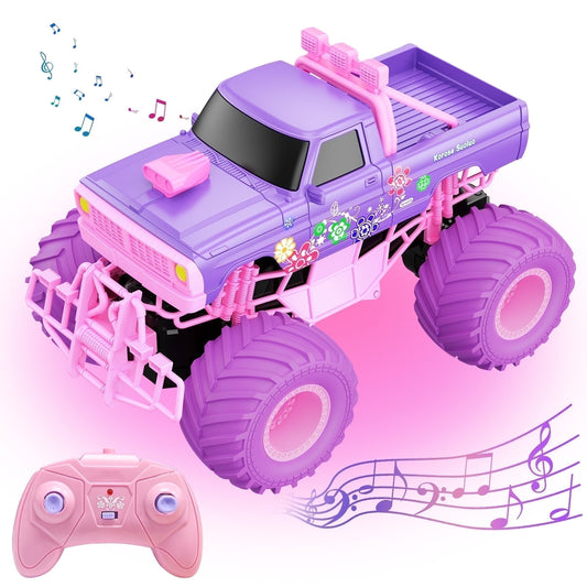 Remote Control Car for Girls, Pink RC Cars All Terrain Off-Road Rc Trucks with Rechargeable Battery, Gift Toys for Girls Kids Boys