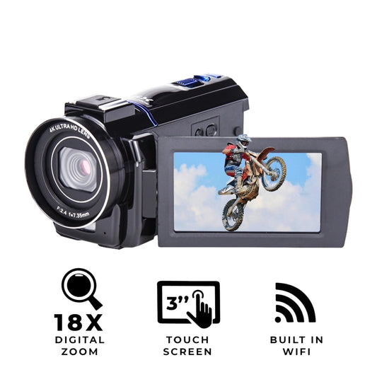 TOPVISION 5K UHD Video Camera Camcorder, 18X Zoom, 64MP,3'' IPS Touch Screen, 32GB SD Card,Black