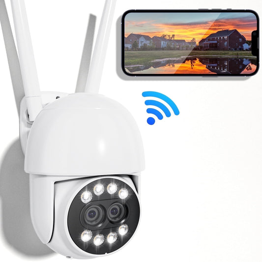 TOPVISION 4MP Outdoor Security Cameras with Dual Lens, Full Color Night Vision, IP66 Waterproof, 1