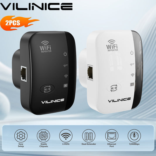 VILINICE AC1200 Dual-Band Wi-Fi Extender, Coverage up to 3000 sq ft, 2 Count, 2 Pack