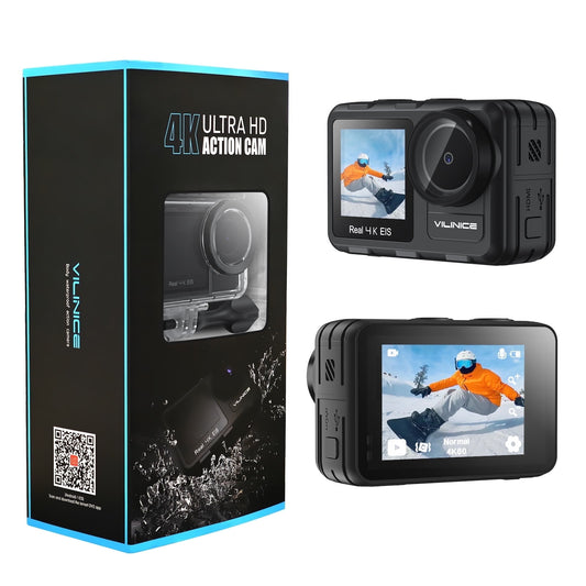 VILINICE FS01A Action Camera with 4K+1080P Resolution, 24 MP, Waterproof Case (New)