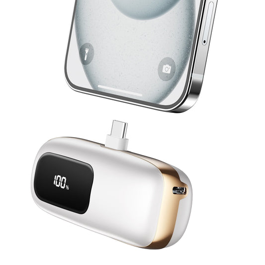 VILINICE Portable Charger Power Bank Type-C,5000mAh Battery Pack Charing Bank, Compatible with Android Samsung,Pixel,iPhone16/15 Series, Golden