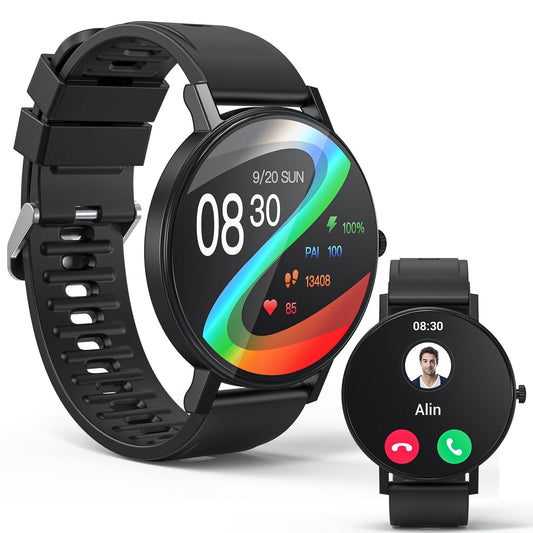 VILINICE Smart Watch, 1.43" Touch Screen Smartwatch for Women Men, IP68 Waterproof Fitness Tracker Bluetooth 5.3, Compatible with Android & iOS, Black