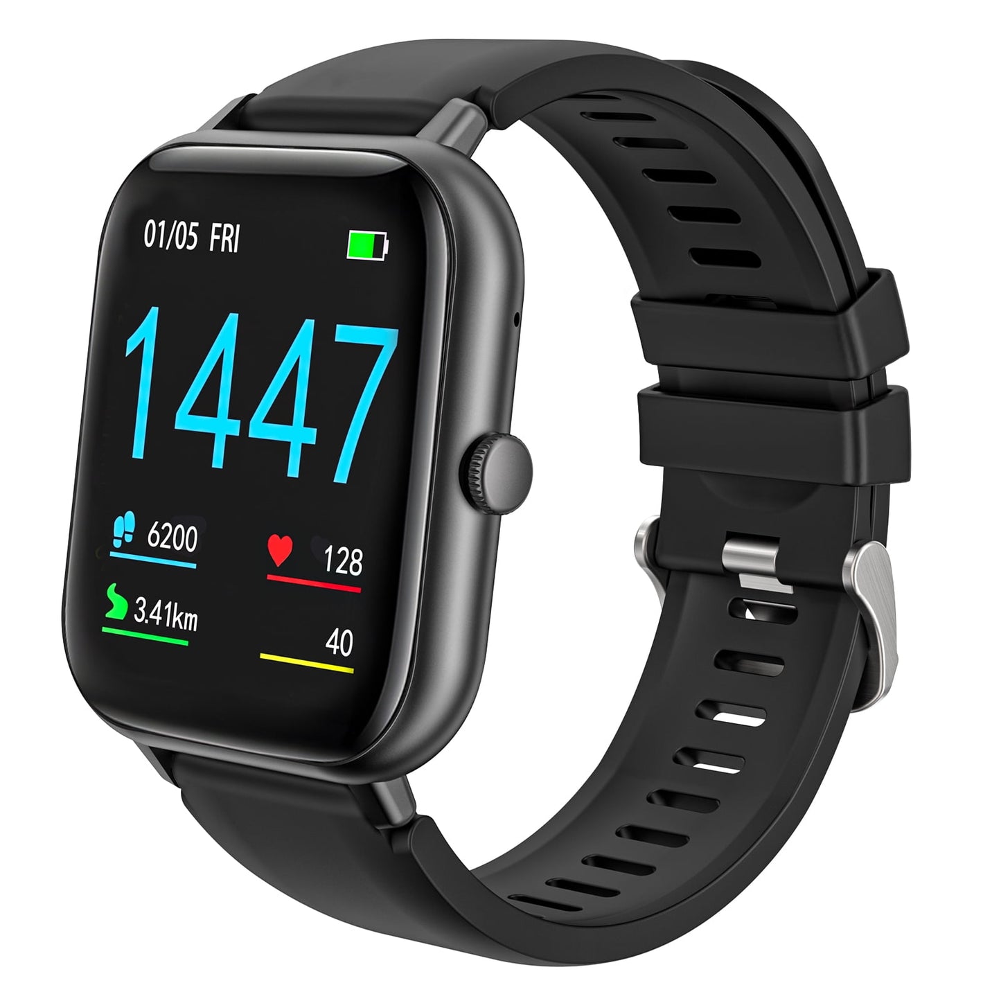 VILINICE Smart Watch, 1.43 in Fitness Tracker, Black Case with Black Sport Band, New 1 Count