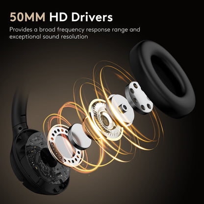 VILINICE Upgraded Noise Canceling Headphones, Wireless Bluetooth Headphones with Microphone, ANC Over-ear Headphones for Travel, Sport