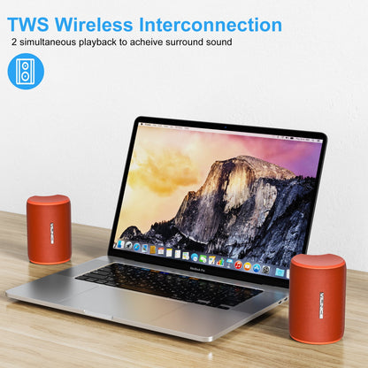 VILINICE Bluetooth Speaker Portable, IPX7 Waterproof Wireless Outdoor Speaker, TWS Pairing, 12H Playtime, Orange