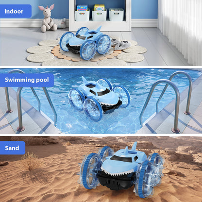 VILINICE Remote Control Cars, 4WD RC Stunt Car, 2.4 GHz 360° Rotating RC Cars with LED Light, Toy Cars Gifts for Kids Boys and Girls, Blue, 9+ MPH