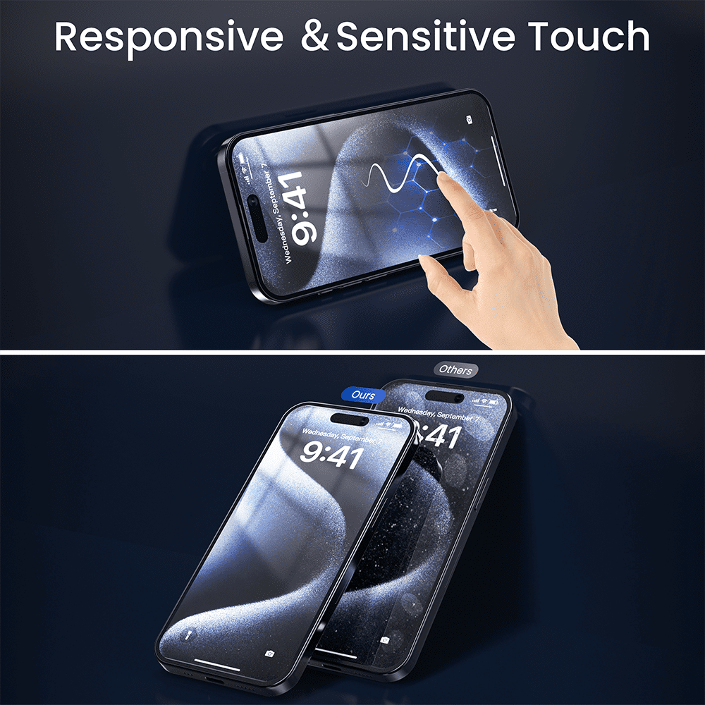 (2 Pack) TOPVISION Screen Protector for iPhone 16, HD Tempered Glass Easy Installation Bubble Free