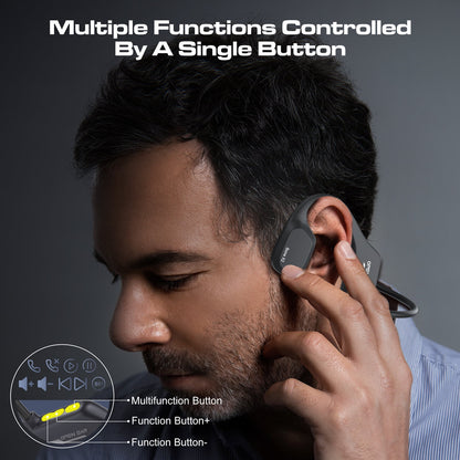 TOPVISION Bone Conduction Swim Headphones, Open Ear Wireless Bluetooth Headsets, IP68 Headphones with Bluetooth 5.3 and 8GB MP3 Player for Run, Hike