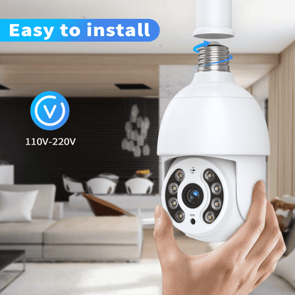 TOPVISION 2K Security Camera, 4 MP Outdoor Surveillance Camera with Bulb Base, Full Color Night Vision, White, 1
