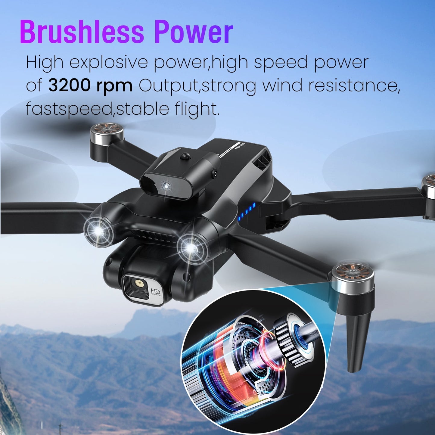VILINICE 8" Drone with Camera - LH-X77PRO 1080P HD 4K Camera , RC Quadcopter, Drone for Adults and Beginners