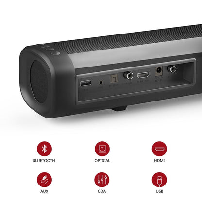 TOPVISION 40W Sound Bar for Smart TV, 17 inch Bluetooth Soundbar Built-in Subwoofer, Home Theater Surround Sound with HDMI/Optical/Aux Connection for TV/PC/Projectors