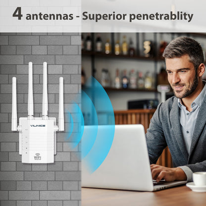 VILINICE WiFi Extender, Dual-Band Wi-Fi Repeaters up to 1200Mbps, Coverage up to 8800 Sq Ft, 1 Pack